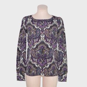 J Crew Paisley Baroque Long Sleeve Blouse